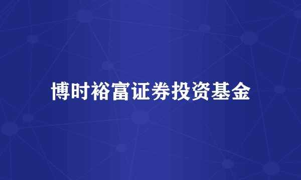 博时裕富证券投资基金