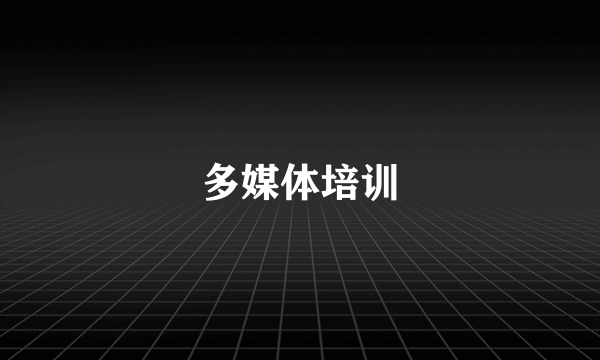 多媒体培训