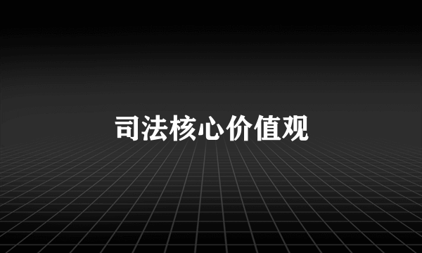 司法核心价值观