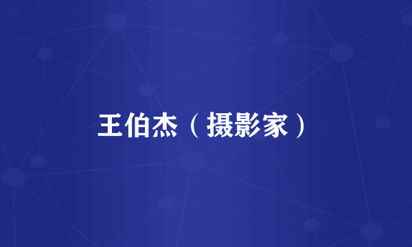 王伯杰（摄影家）