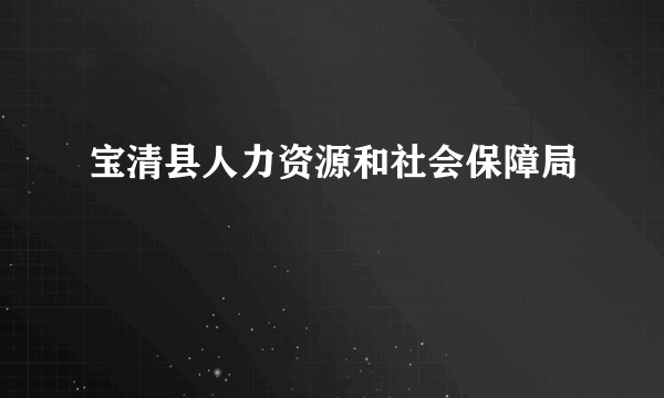 宝清县人力资源和社会保障局