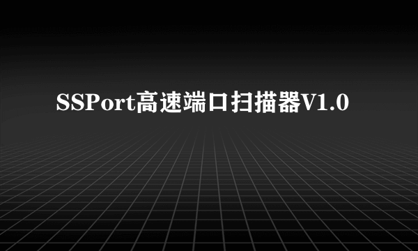 SSPort高速端口扫描器V1.0