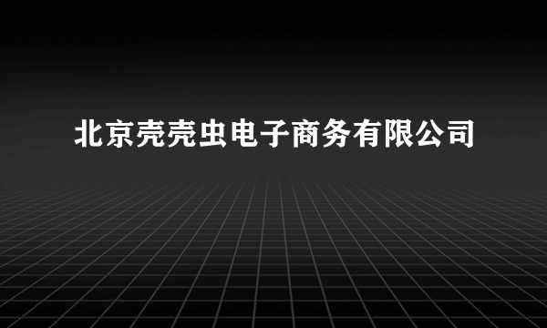 北京壳壳虫电子商务有限公司