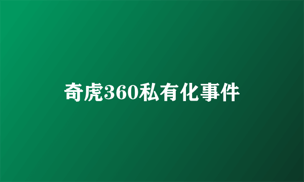 奇虎360私有化事件