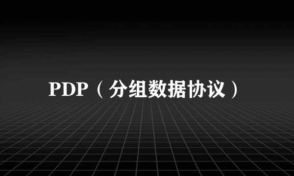 PDP（分组数据协议）