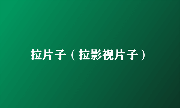 拉片子（拉影视片子）