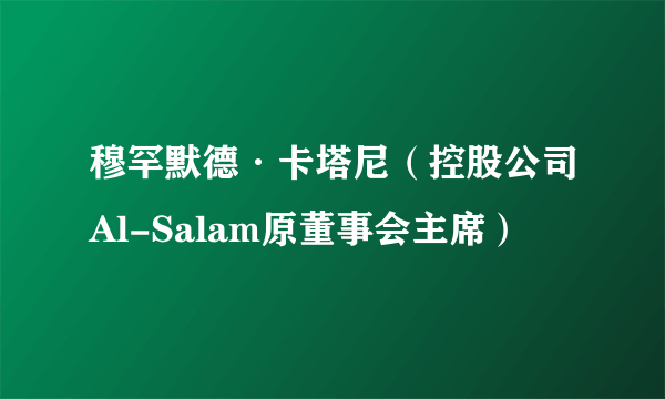 穆罕默德·卡塔尼（控股公司Al-Salam原董事会主席）