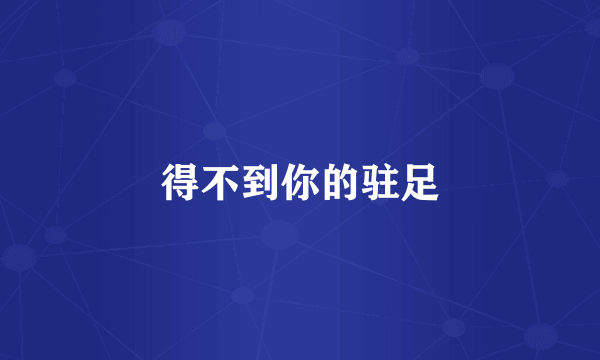 得不到你的驻足