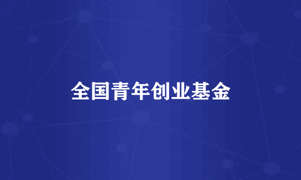 全国青年创业基金