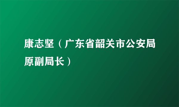 康志坚（广东省韶关市公安局原副局长）