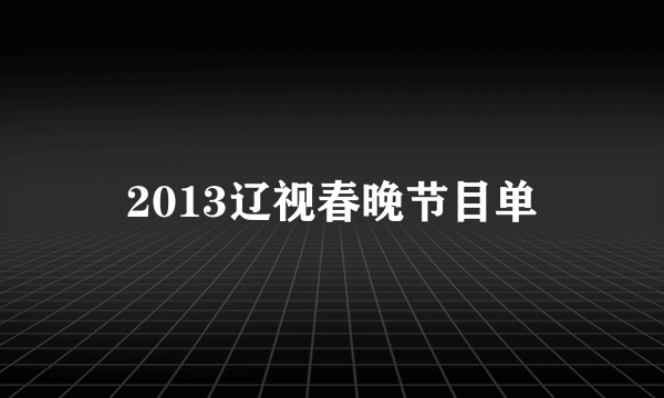 2013辽视春晚节目单
