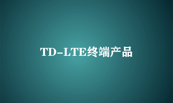 TD-LTE终端产品