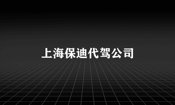 上海保迪代驾公司