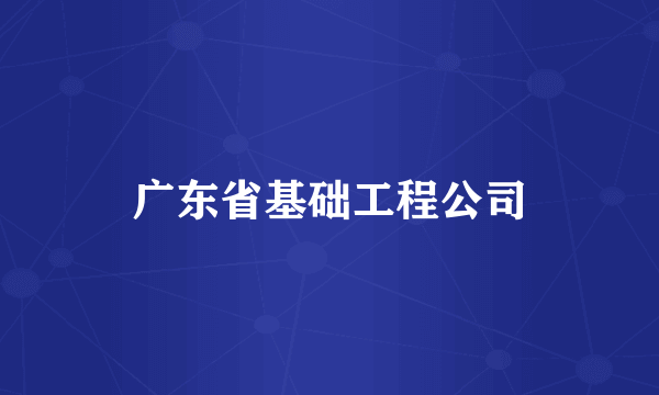 广东省基础工程公司