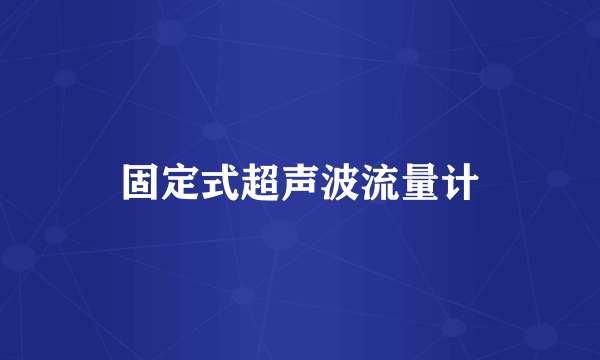 固定式超声波流量计