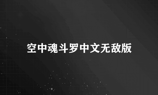 空中魂斗罗中文无敌版