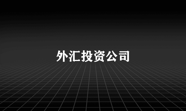 外汇投资公司