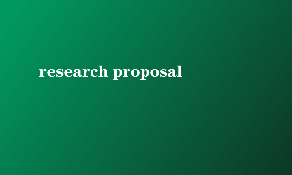 research proposal