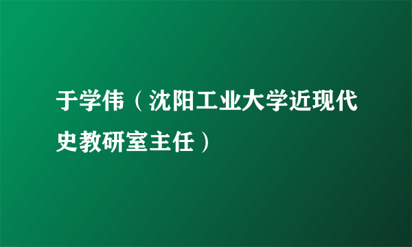 于学伟（沈阳工业大学近现代史教研室主任）