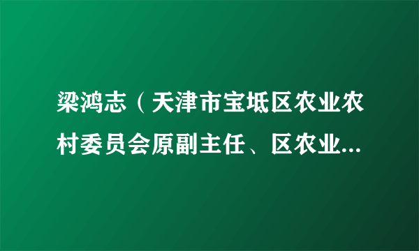 梁鸿志（天津市宝坻区农业农村委员会原副主任、区农业发展服务中心原主任）