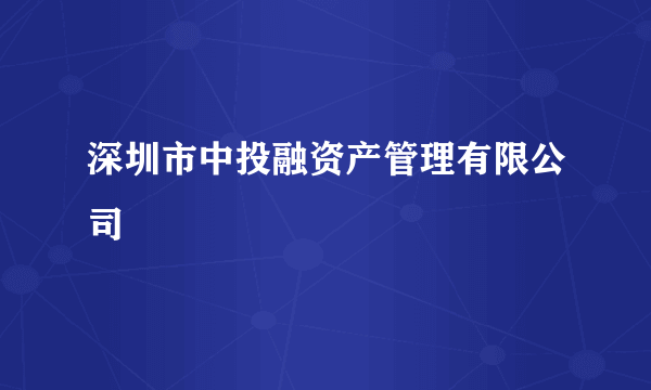 深圳市中投融资产管理有限公司