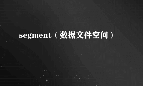 segment（数据文件空间）