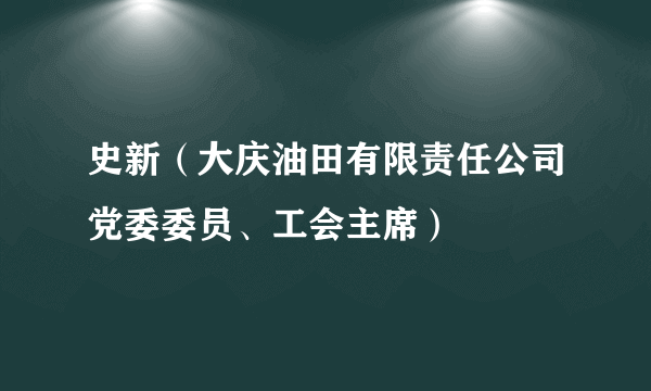 史新（大庆油田有限责任公司党委委员、工会主席）