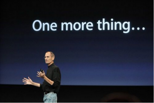 One more thing（苹果前CEO史蒂夫·乔布斯的经典名言）