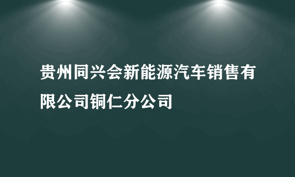 贵州同兴会新能源汽车销售有限公司铜仁分公司