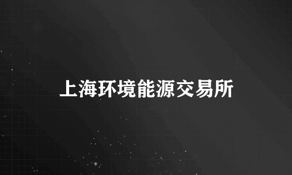 上海环境能源交易所