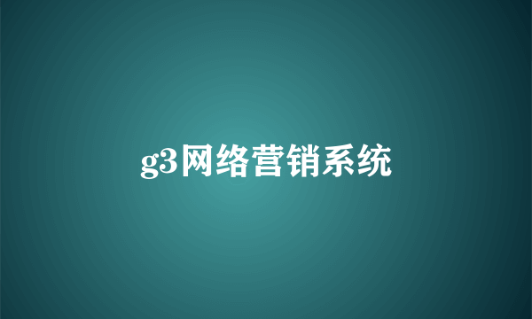g3网络营销系统