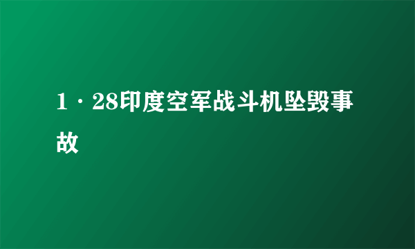 1·28印度空军战斗机坠毁事故