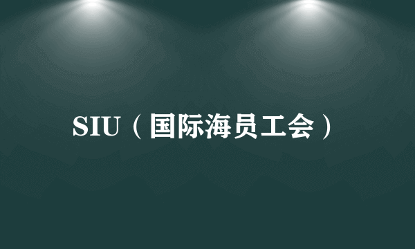SIU（国际海员工会）