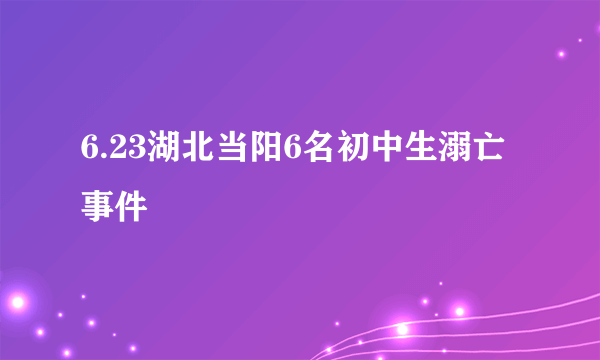 6.23湖北当阳6名初中生溺亡事件