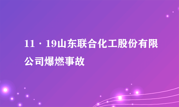 11·19山东联合化工股份有限公司爆燃事故