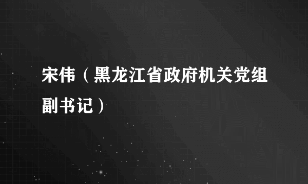 宋伟（黑龙江省政府机关党组副书记）