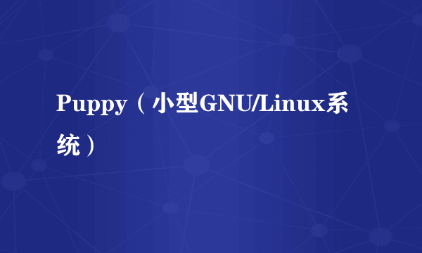 Puppy（小型GNU/Linux系统）