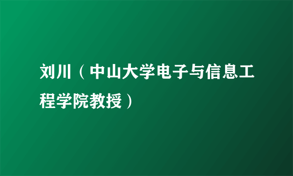 刘川（中山大学电子与信息工程学院教授）