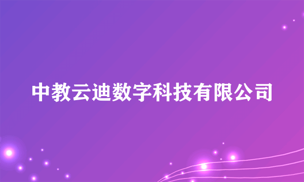 中教云迪数字科技有限公司