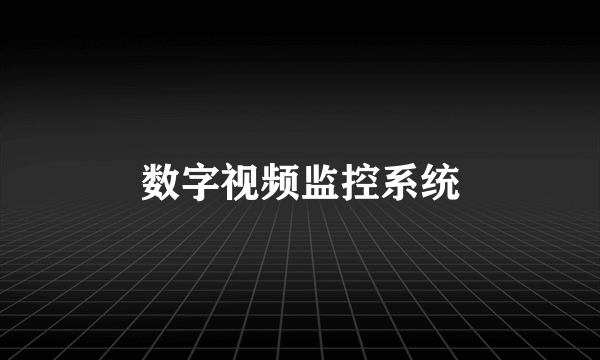 数字视频监控系统