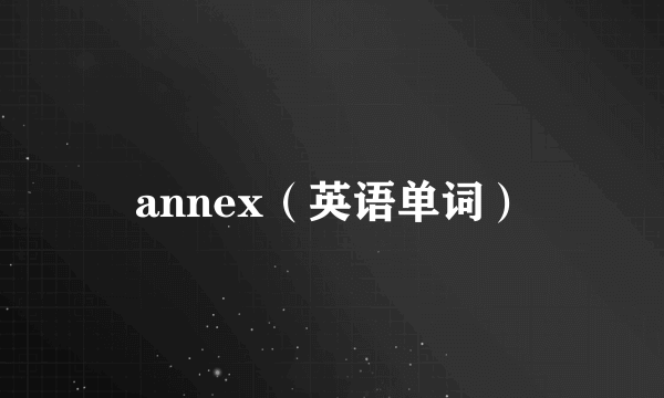 annex（英语单词）