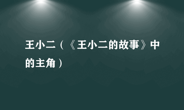 王小二（《王小二的故事》中的主角）
