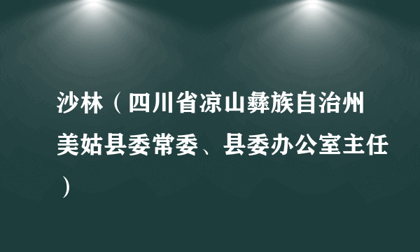 沙林（四川省凉山彝族自治州美姑县委常委、县委办公室主任）