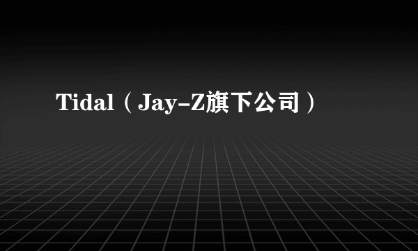 Tidal（Jay-Z旗下公司）