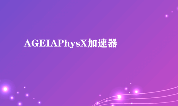 AGEIAPhysX加速器