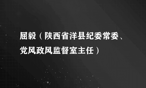 屈毅（陕西省洋县纪委常委、党风政风监督室主任）