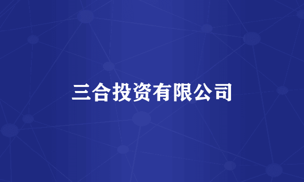 三合投资有限公司