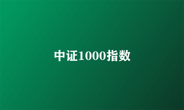 中证1000指数
