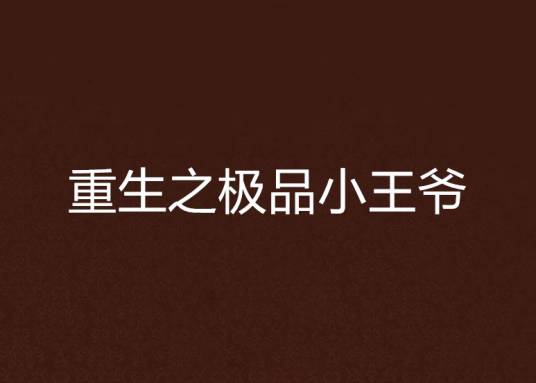 重生之极品小王爷