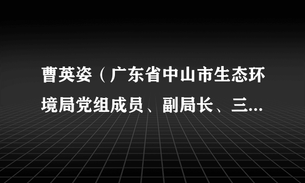 曹英姿（广东省中山市生态环境局党组成员、副局长、三级调研员）